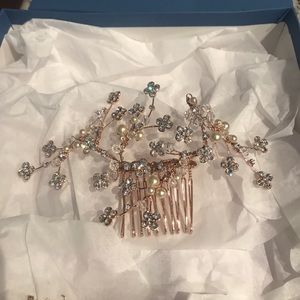 Bel Aire Bridal Rose Gold Hair Comb